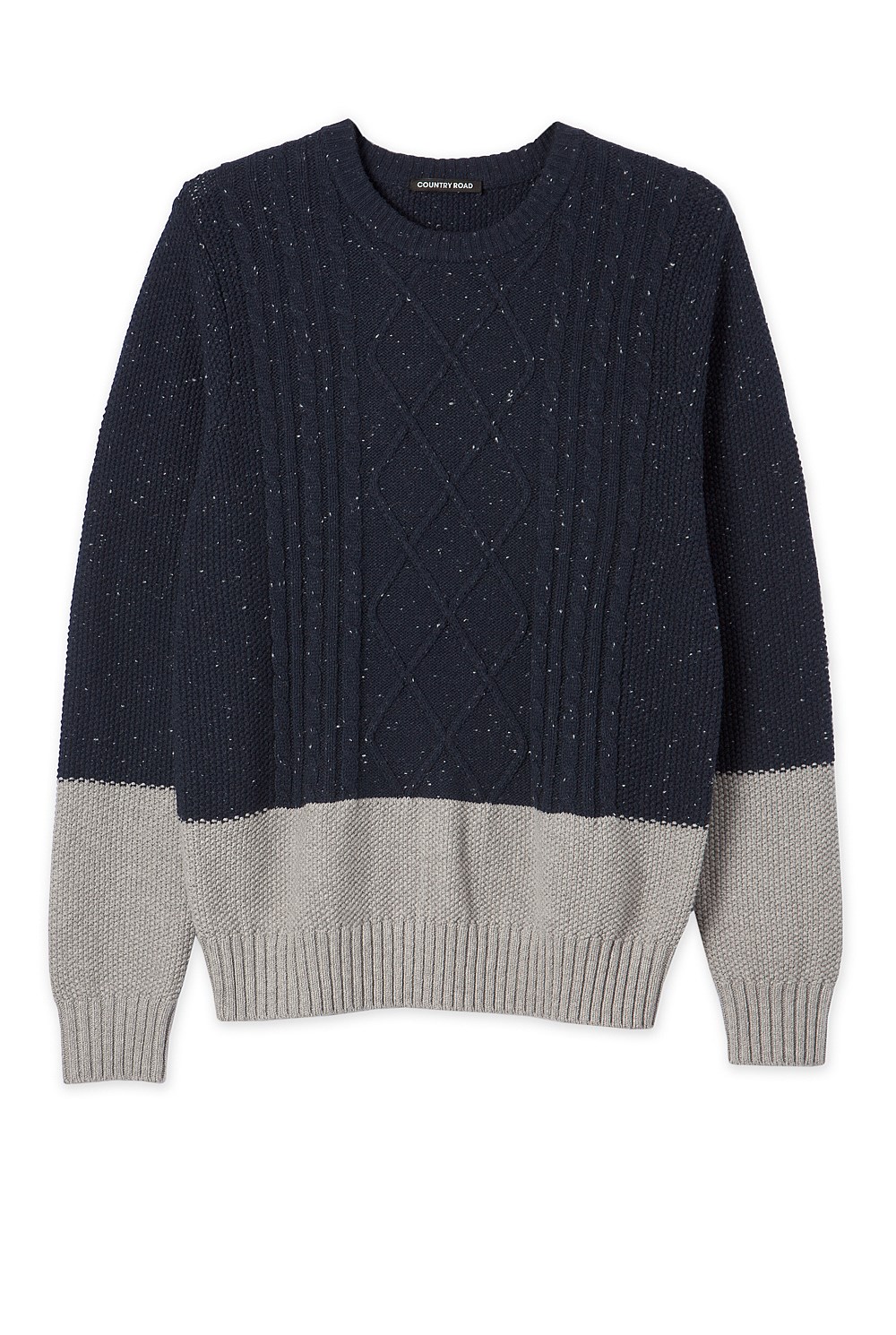 Speckle Cable Crew Knit