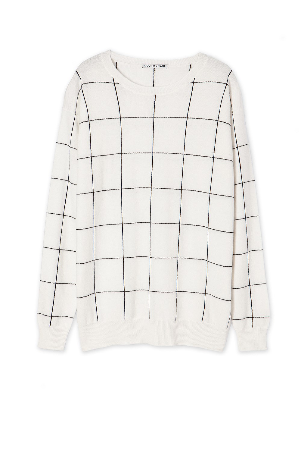 Grid Crew Neck Knit