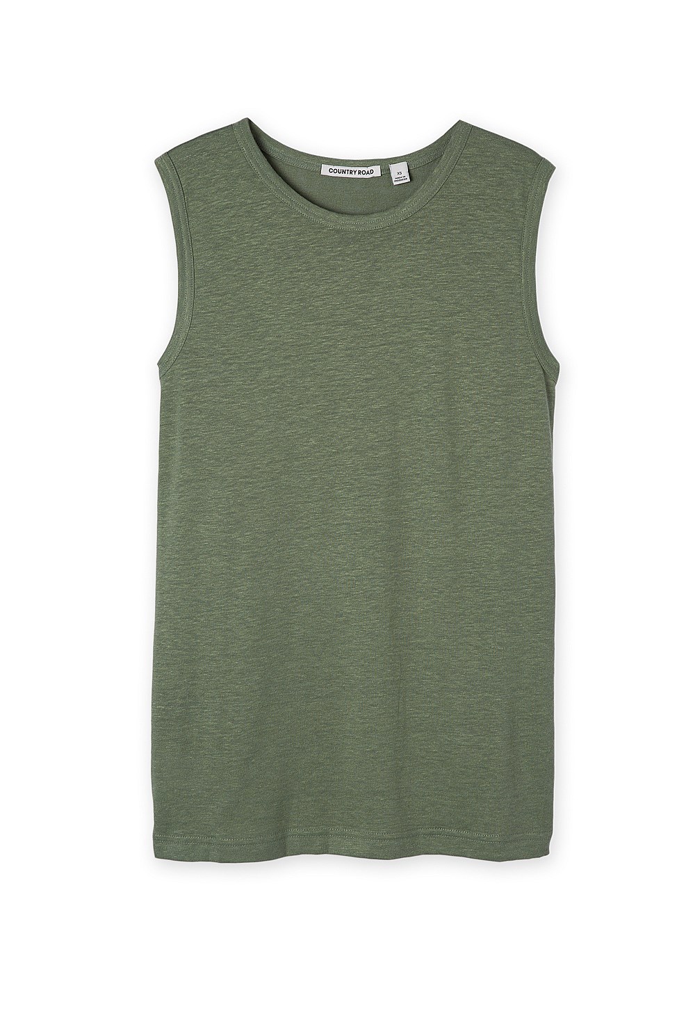 Linen Crew Neck Tank