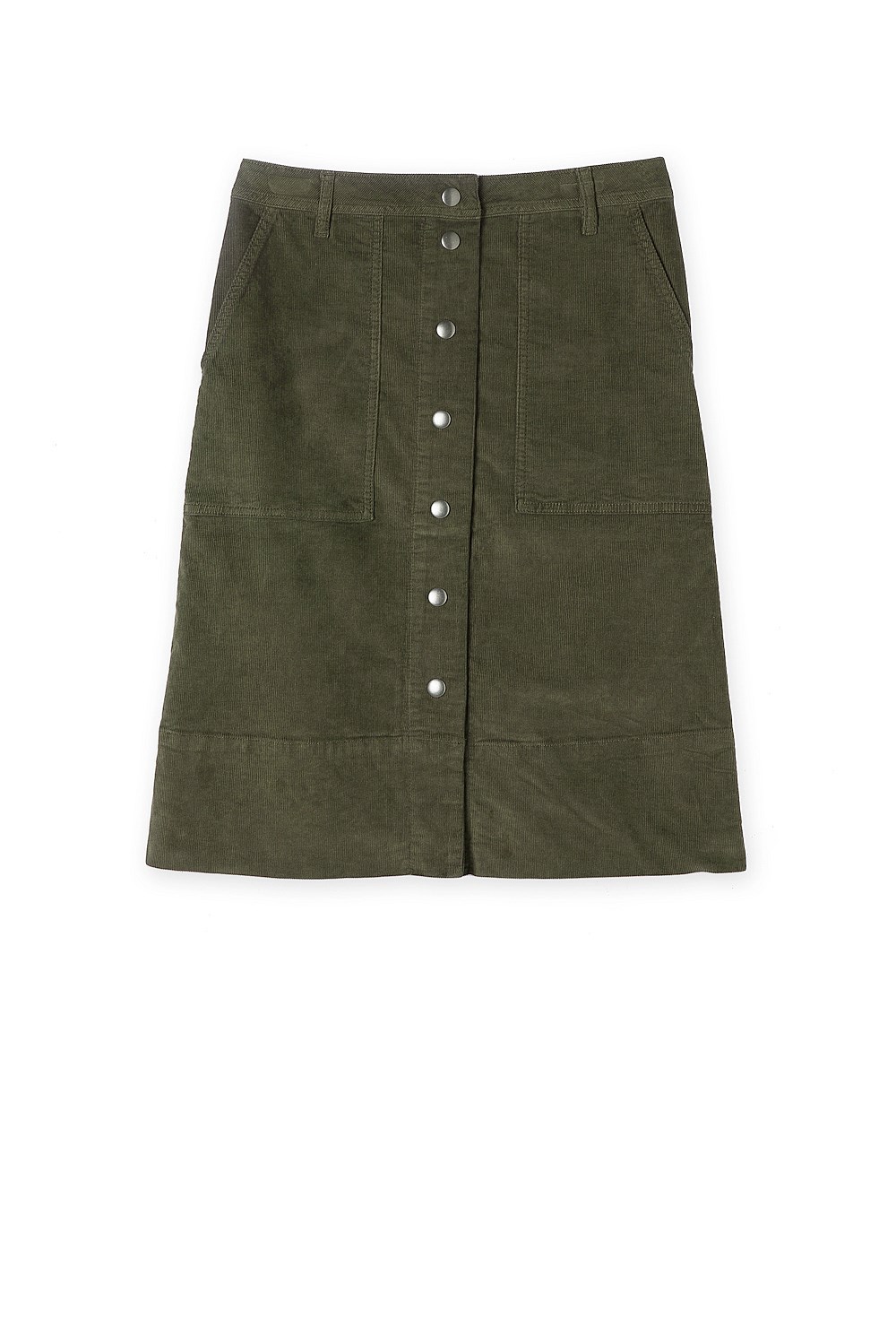 A-Line Cord Midi Skirt