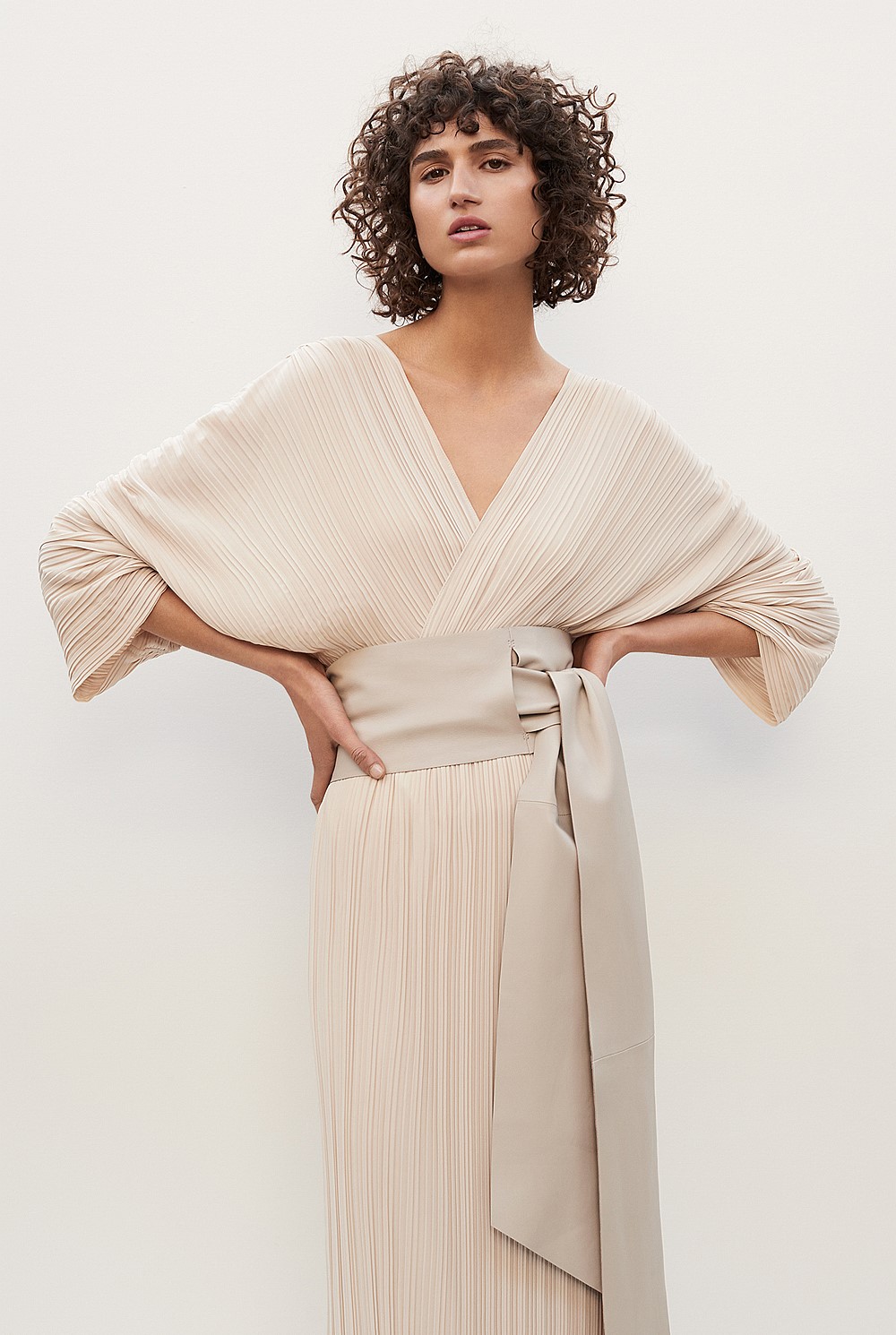Belted Pleat Dress
