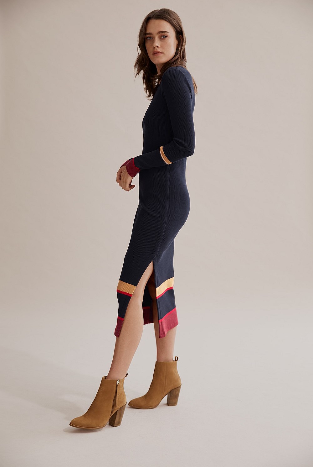 Scoop Neck Rib Dress