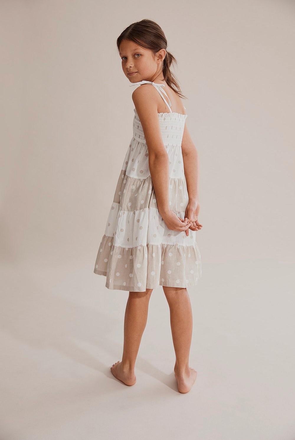 Splice Spot Midi Dress