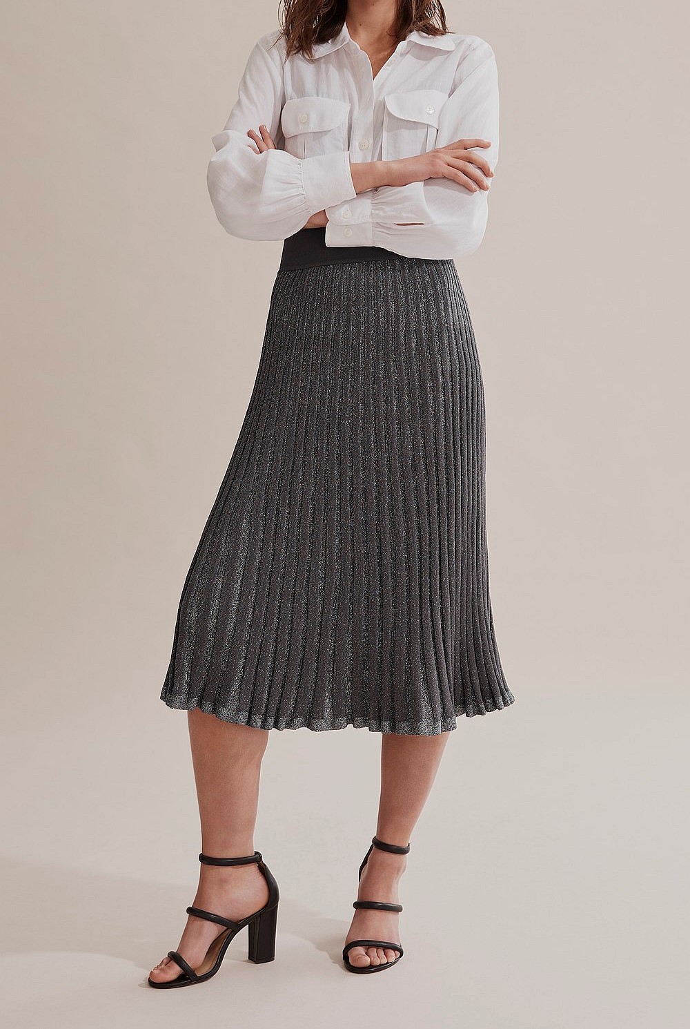 Metallic Knit Skirt