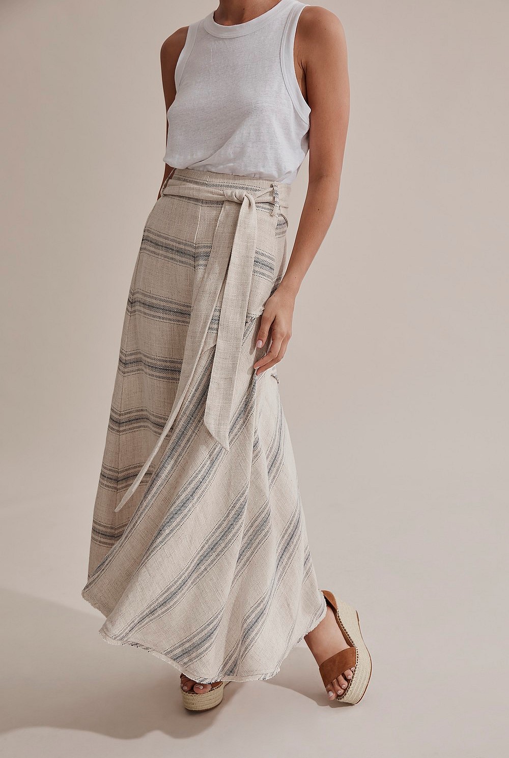 Frayed Midi Skirt