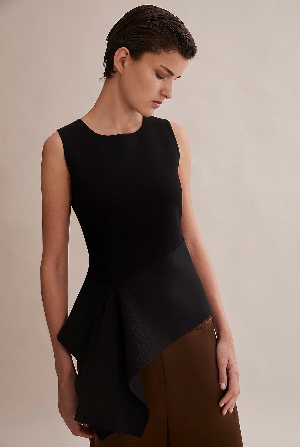 Compact Knit Peplum Top