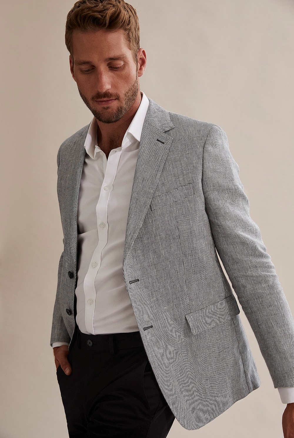 Regular Textured Linen Blazer