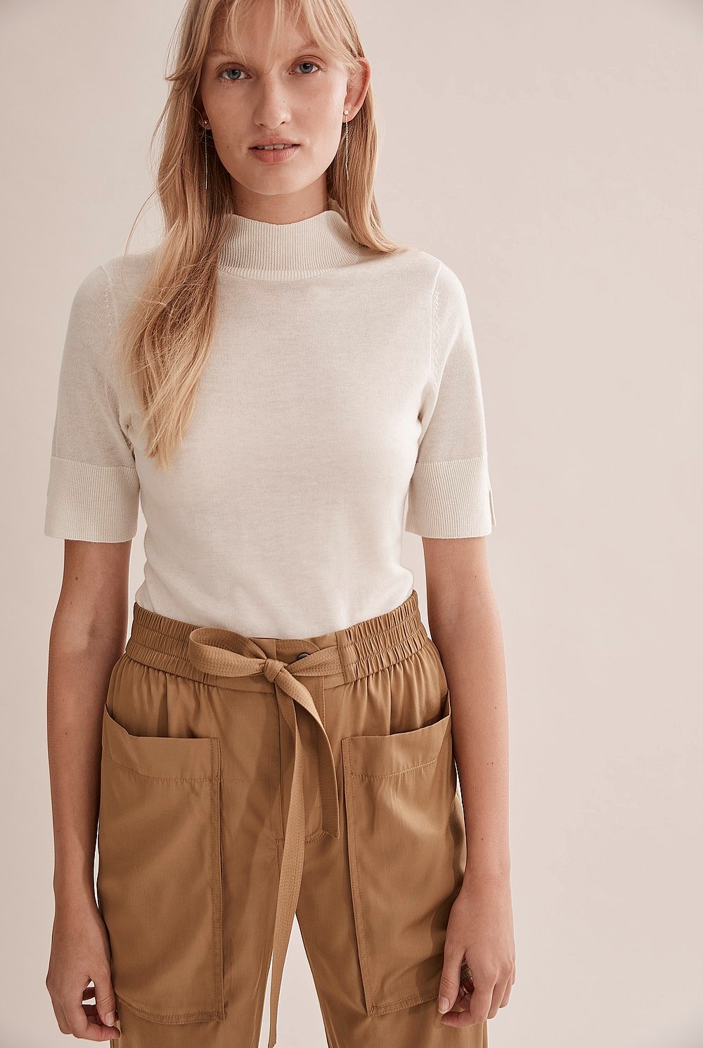 Wool Silk Short Sleeve Knit