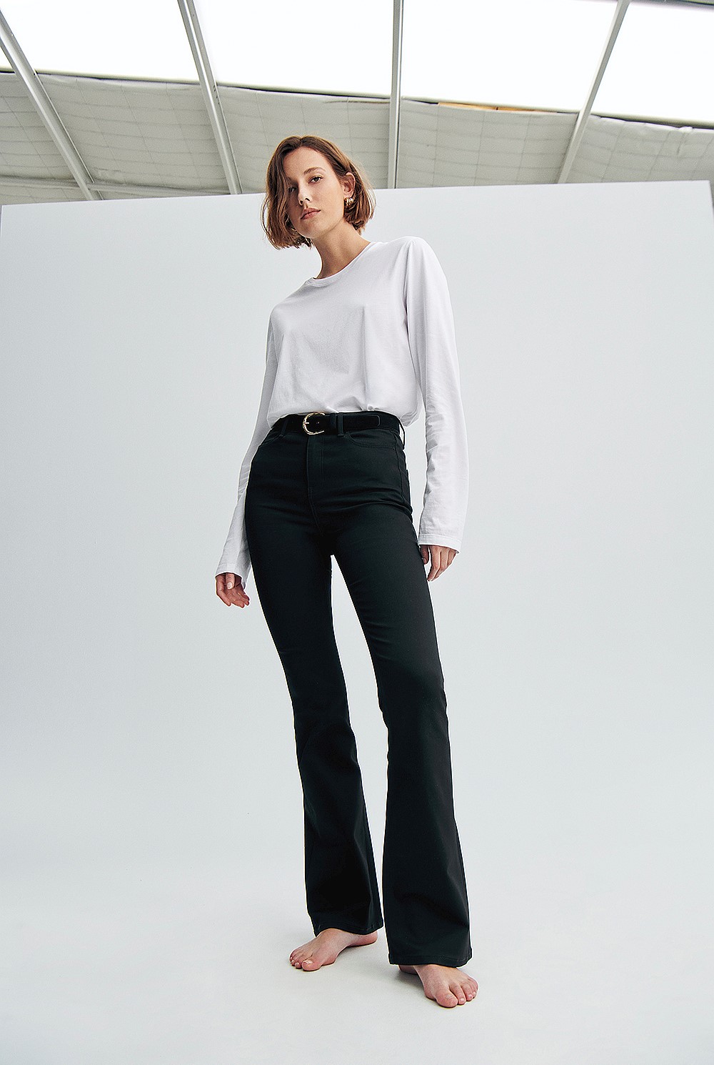 Longline Kick Flare Jean