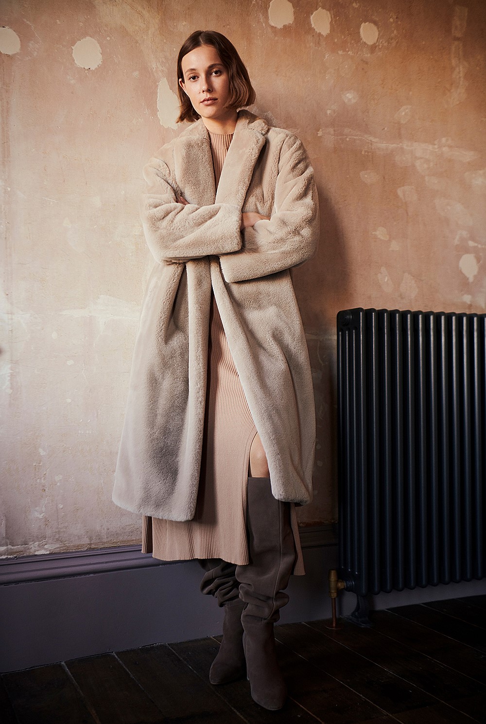 Fluffy Faux Fur Coat