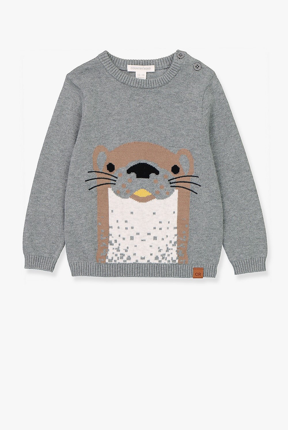 Otter Intarsia Crew Knit