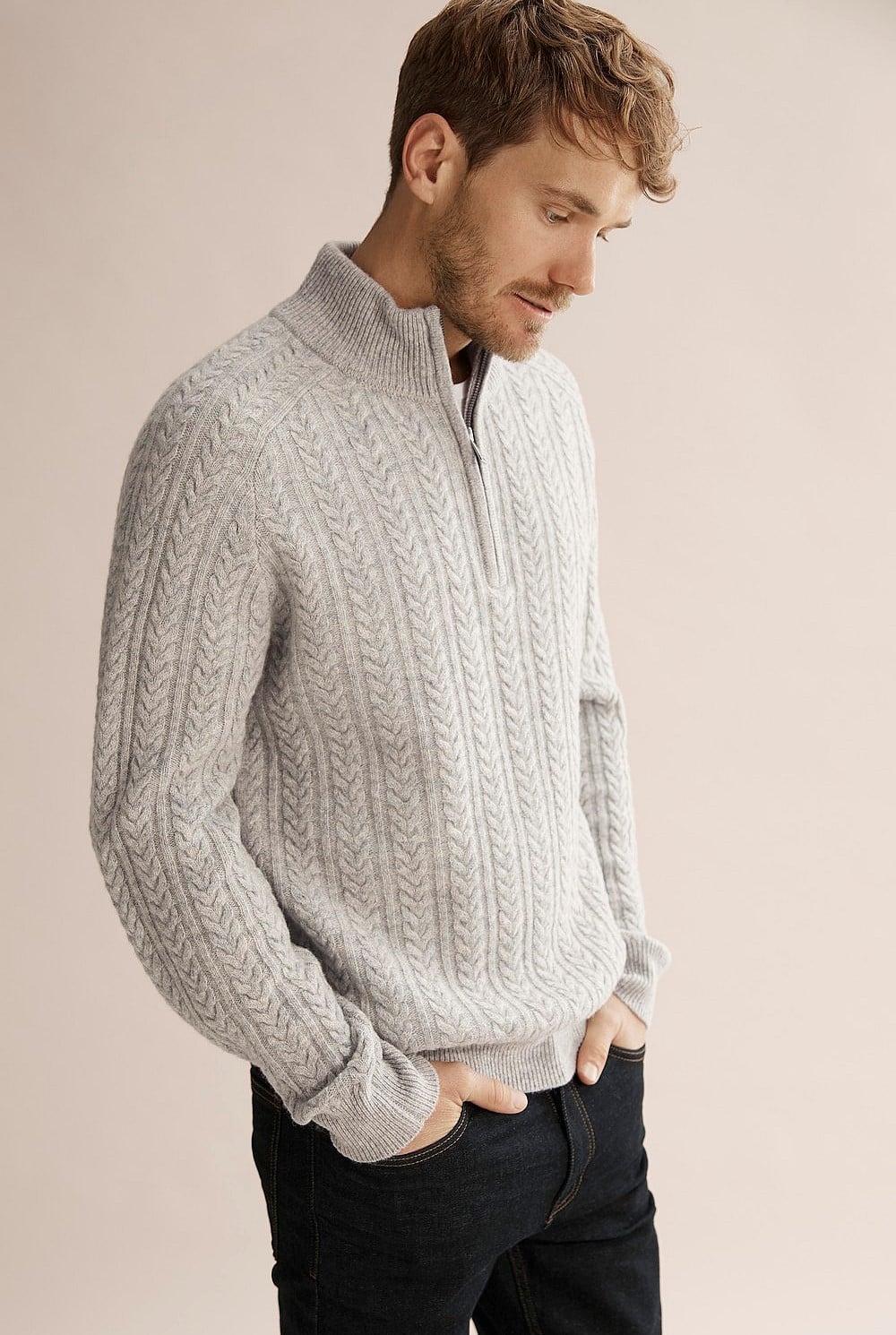 Cable Half Zip Knit