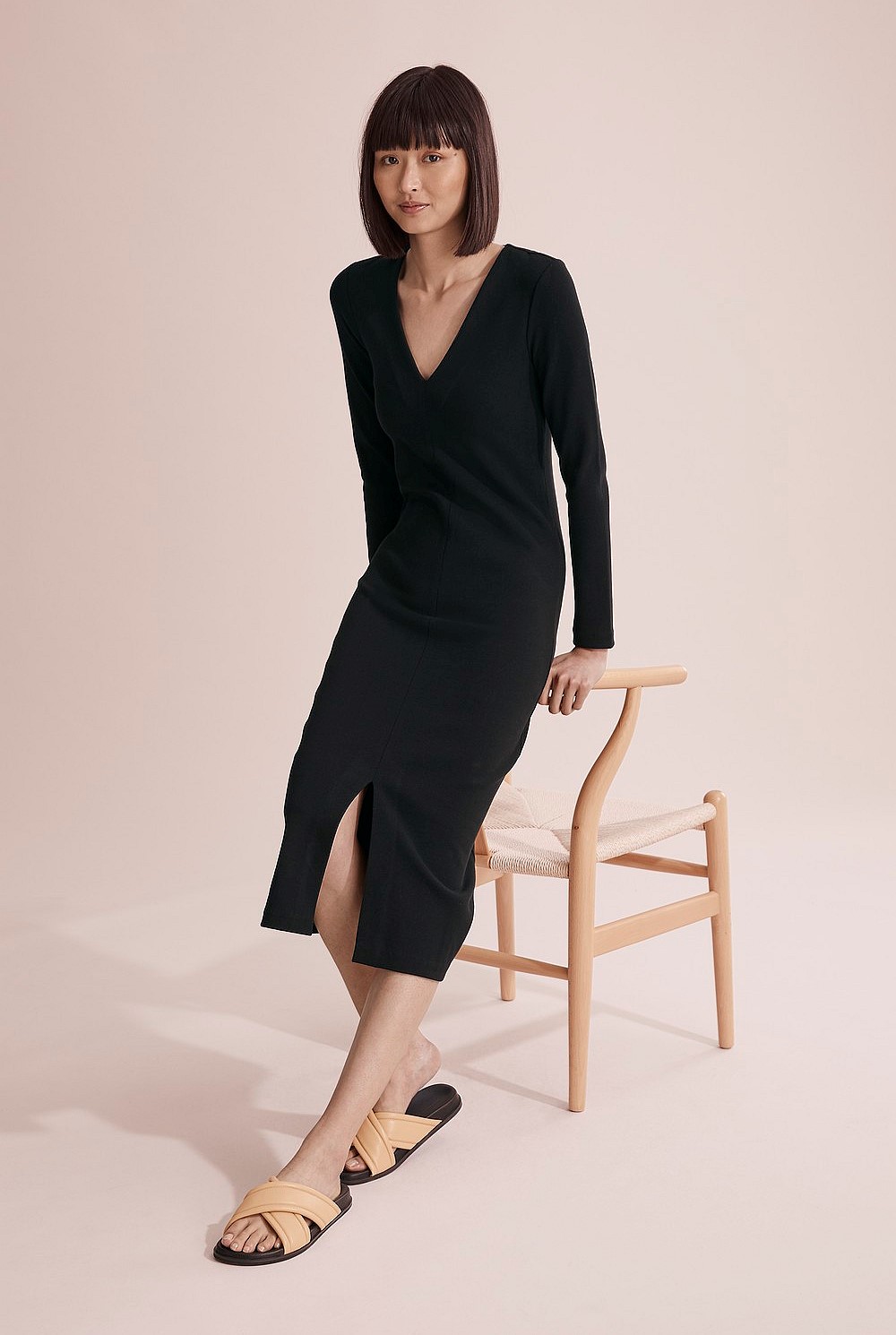 Split Front Midi Dress