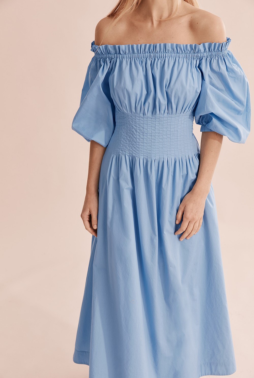 Off Shoulder Tuck Dress