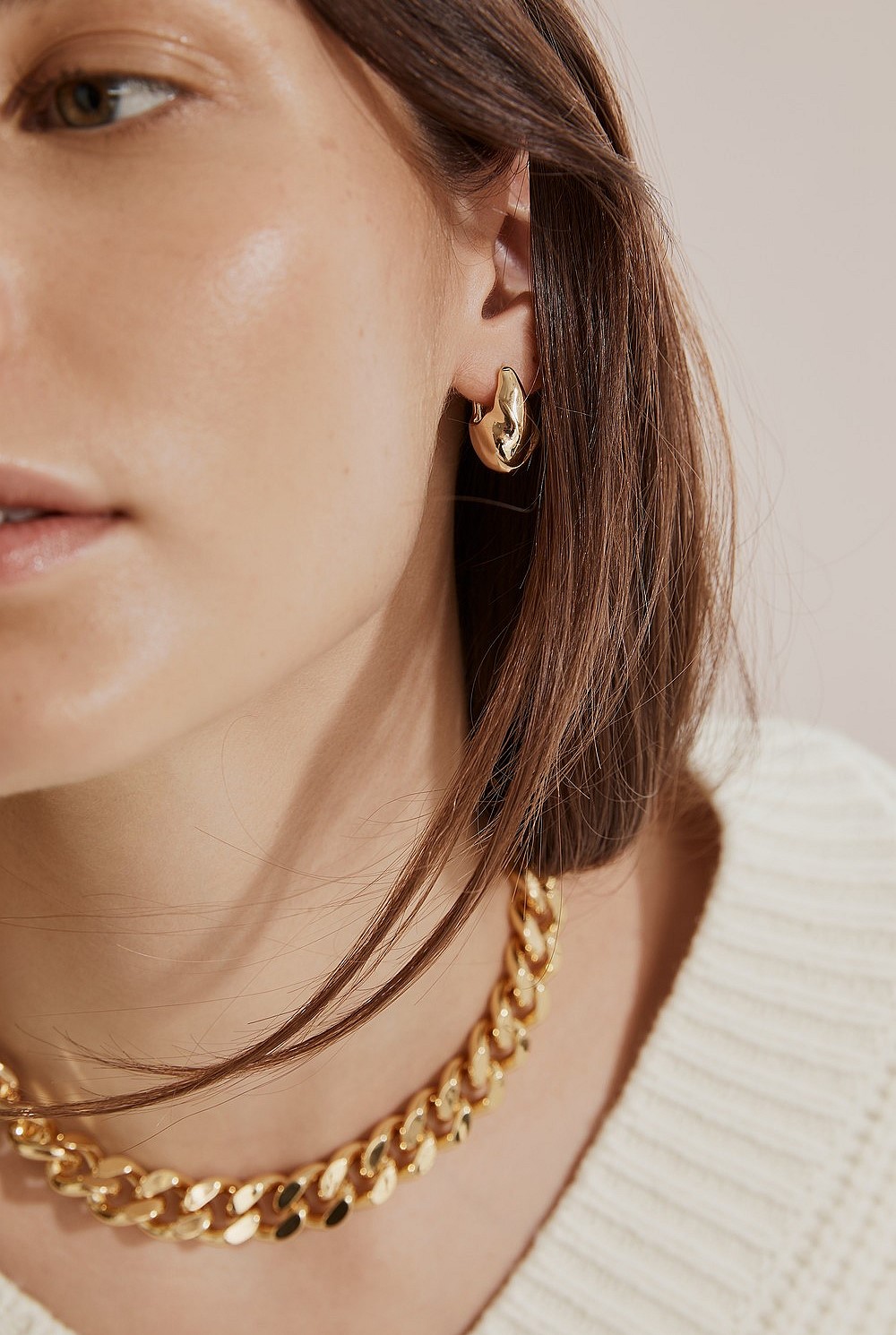 Sculptured Bubble Hoop Earring