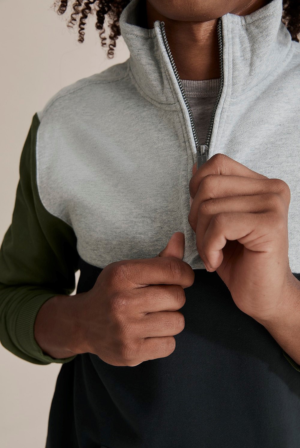Teen Cotton Half Zip Sweat