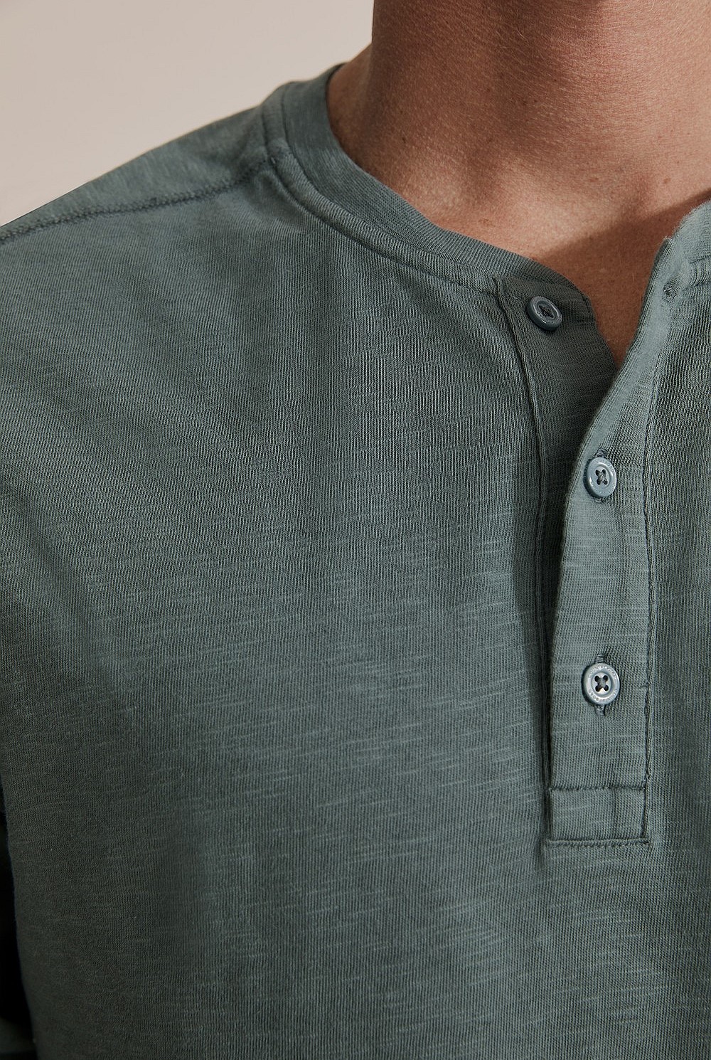 Long Sleeve Slub Henley
