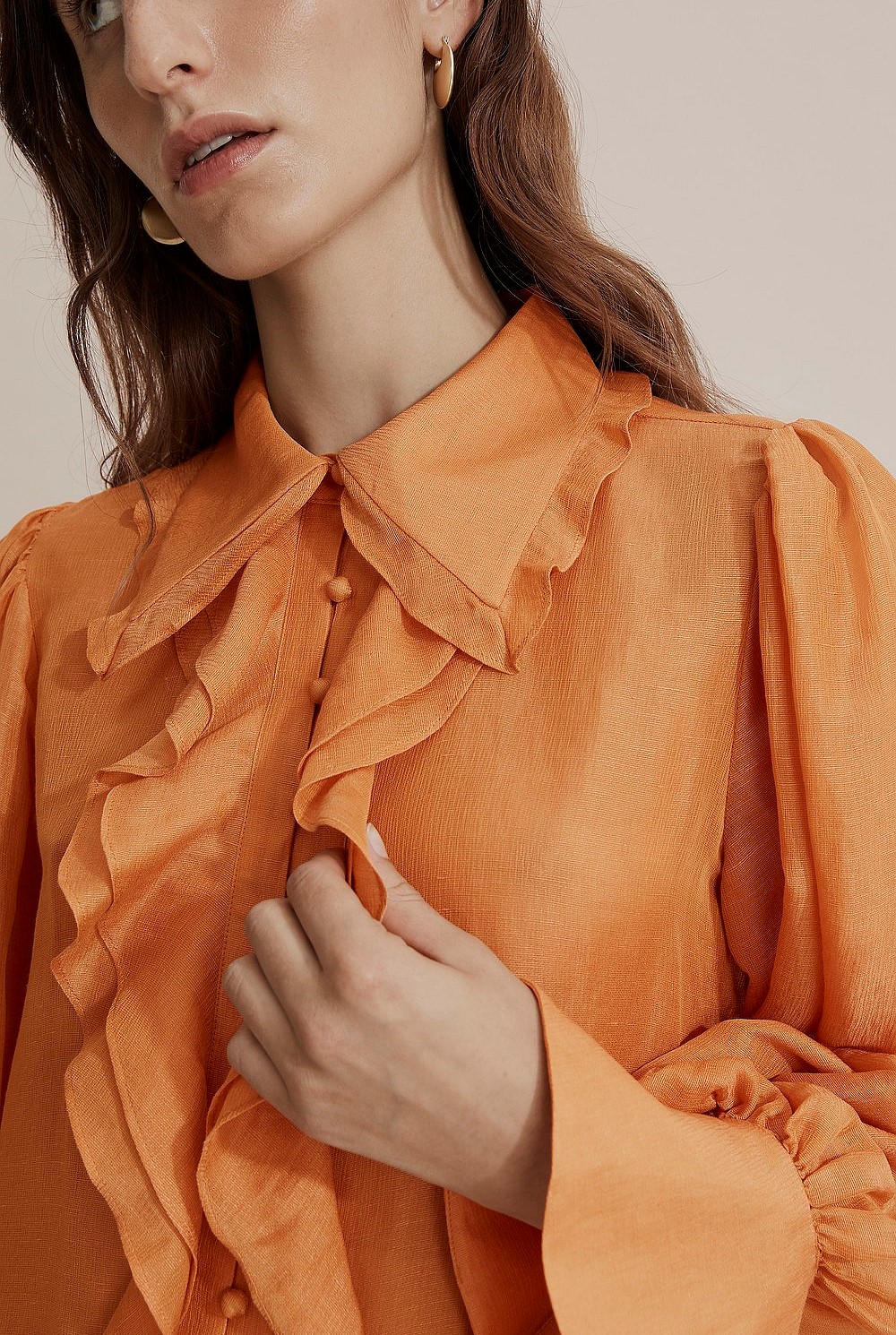 Ruffle Placket Blouse