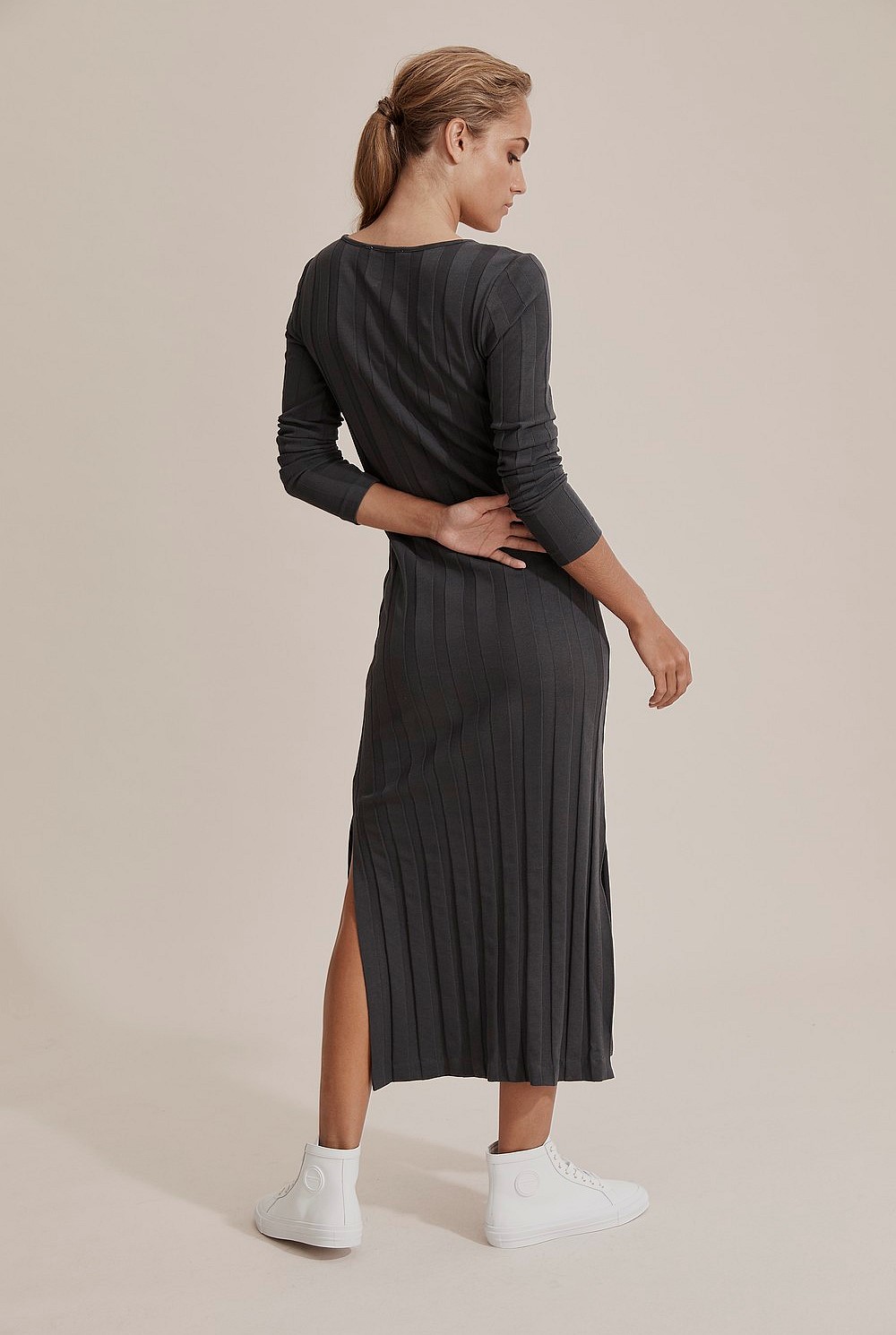 Scoop Neck Rib Dress