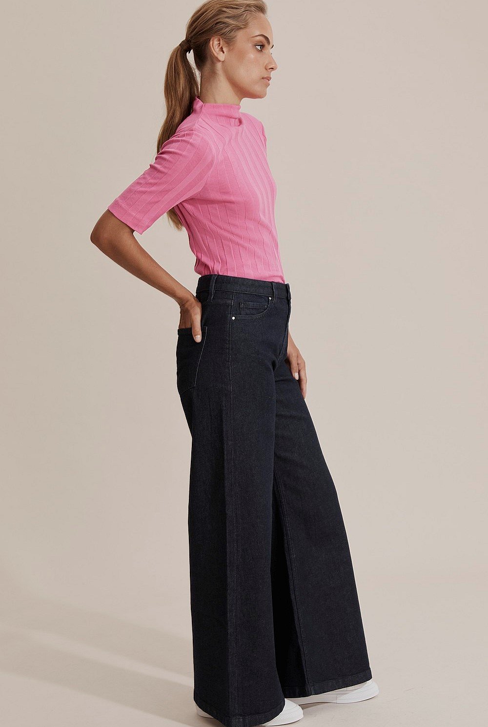 Raw Australian Cotton Denim Wide Leg Jean