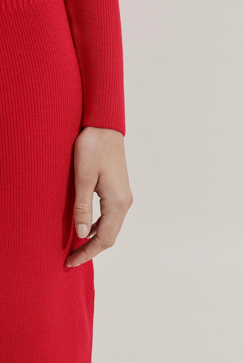 Cut Out Shoulder Knit Dress