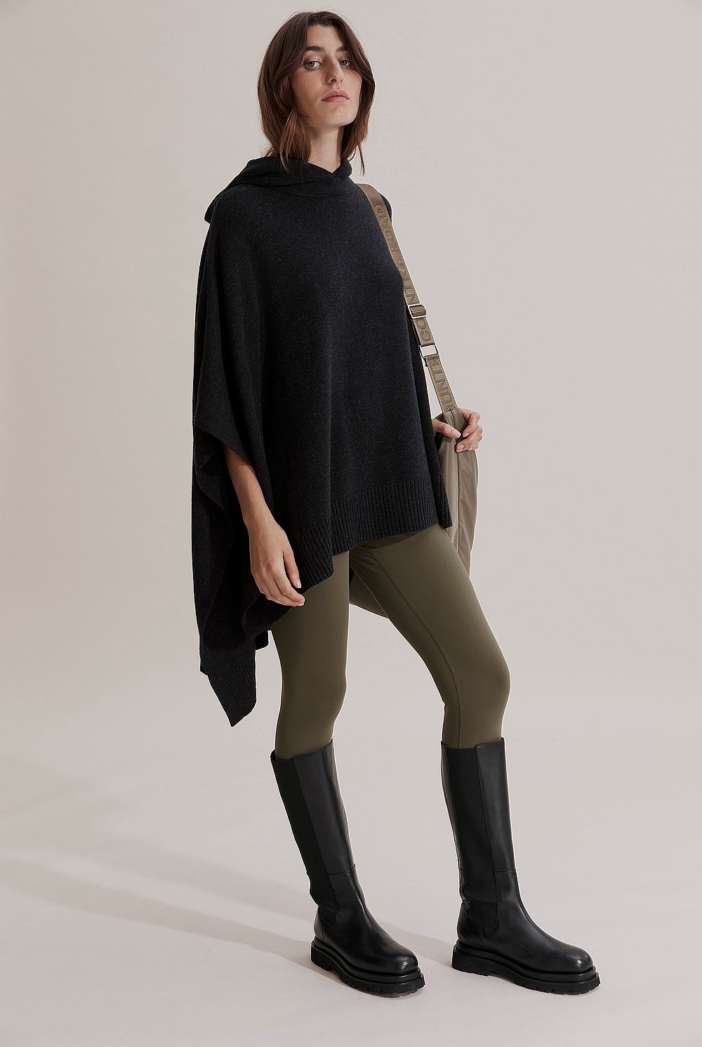 Knit Hooded Poncho