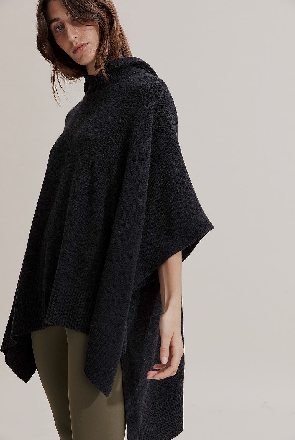 Knit Hooded Poncho