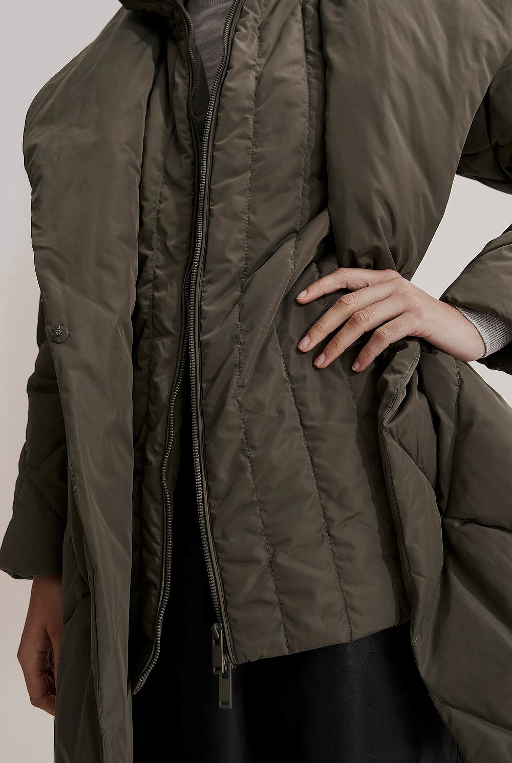 Polyester Wrap Longline Puffer