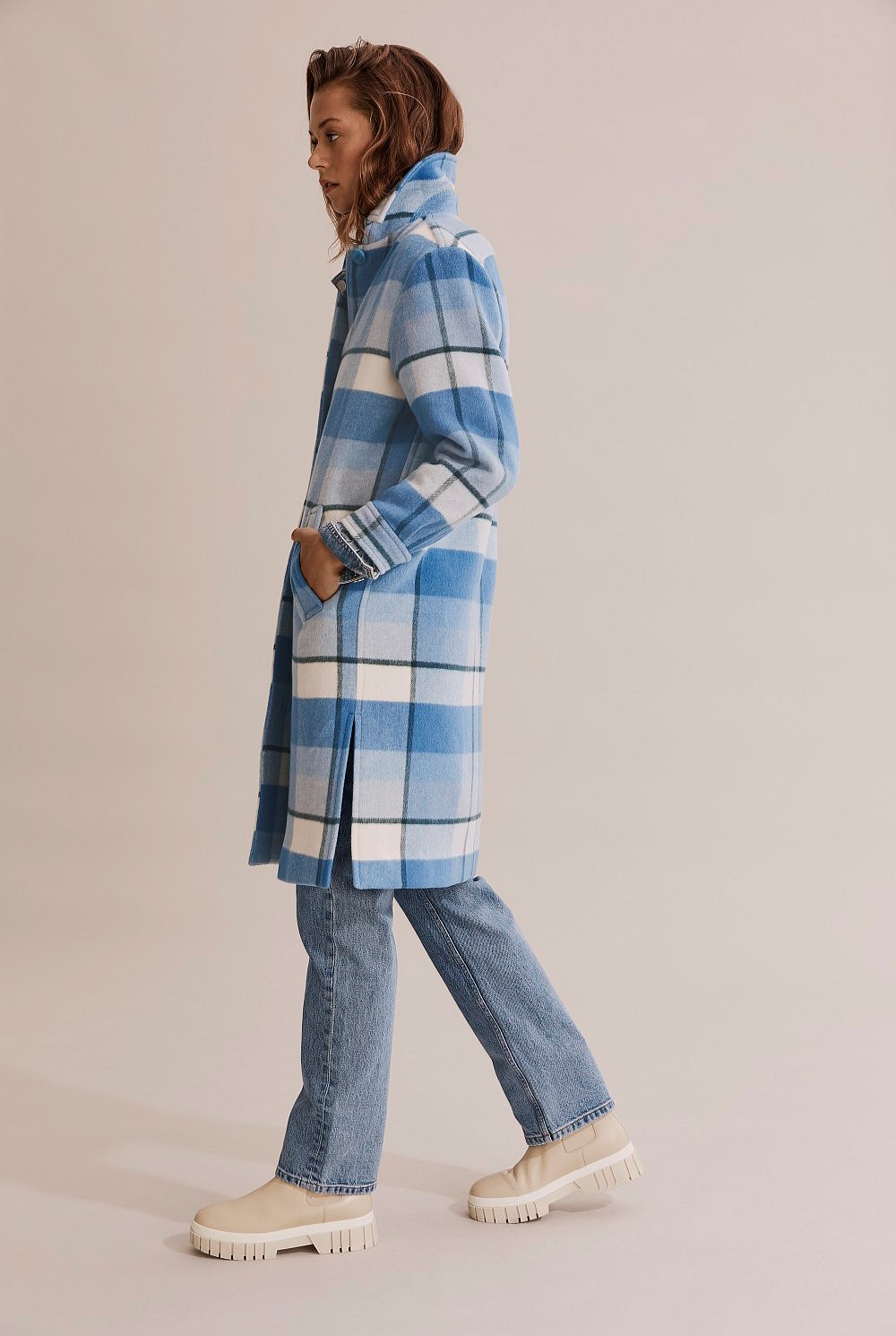 Longline Check Coat