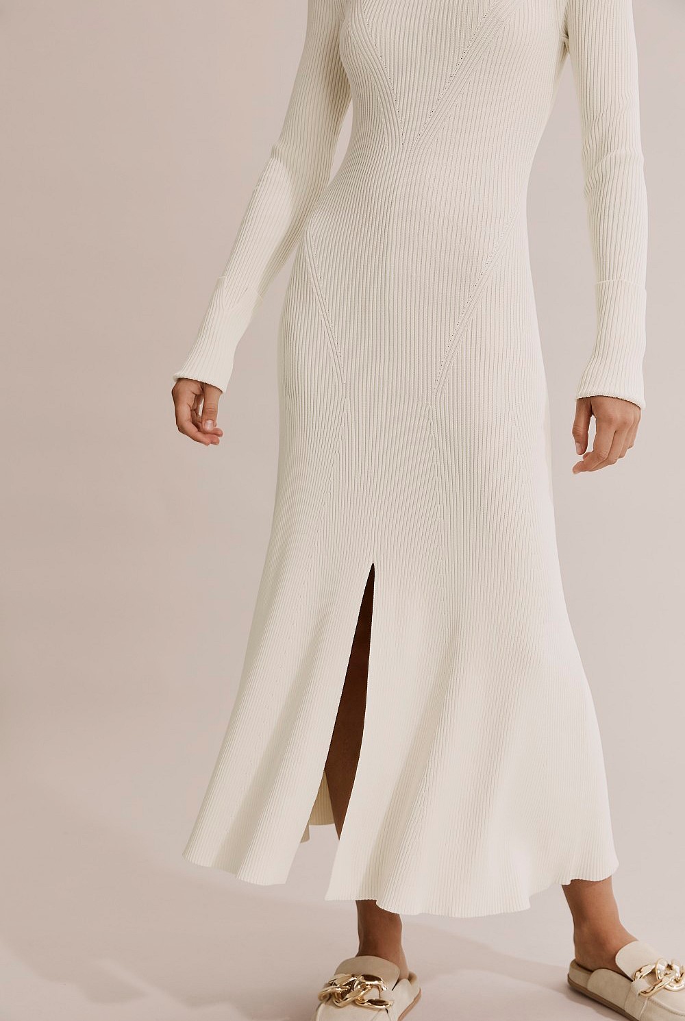Split Front Knit Dress