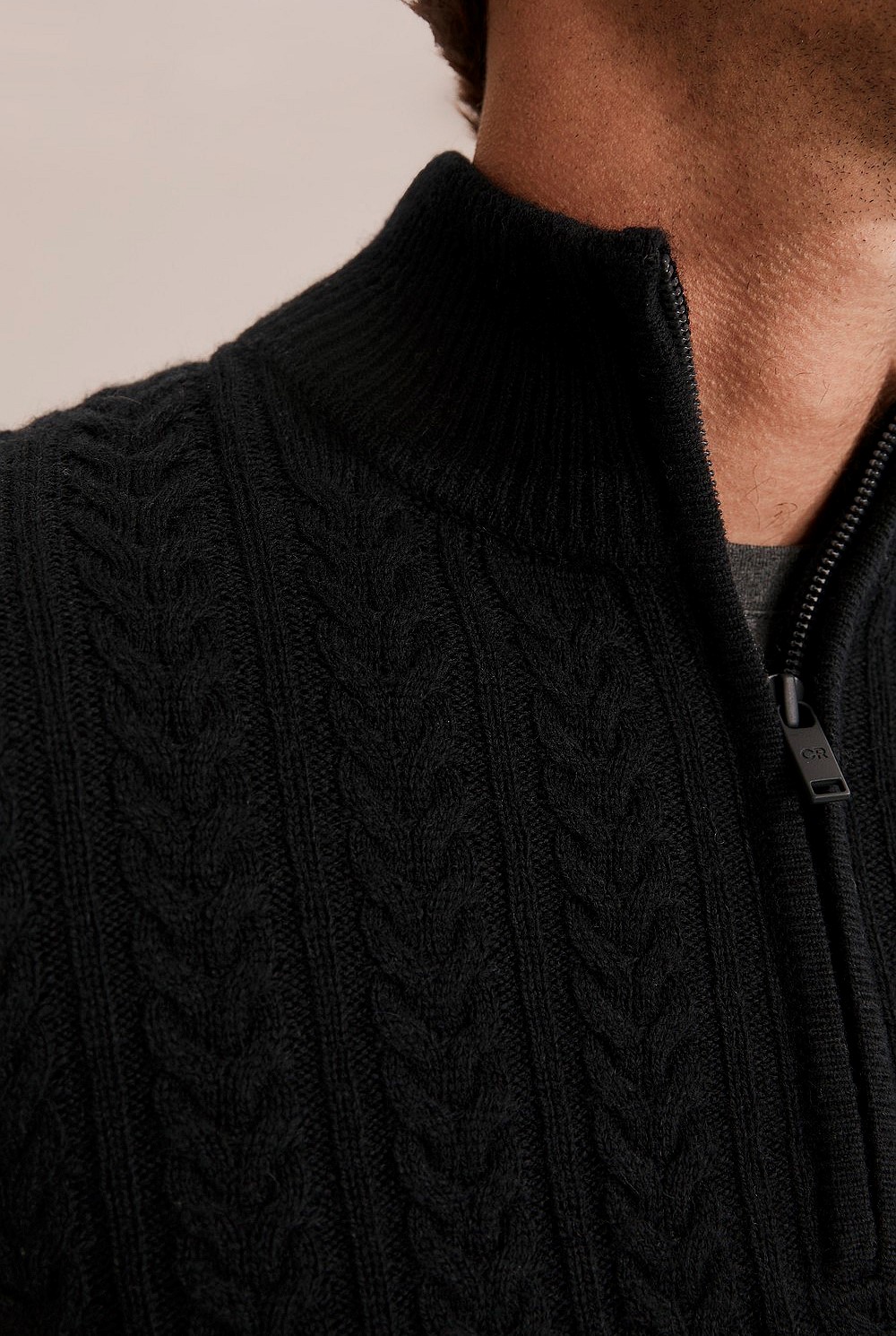 Australian Lambswool Cable Half Zip Knit