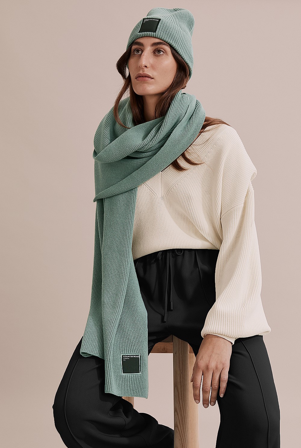 Branded Rib Scarf