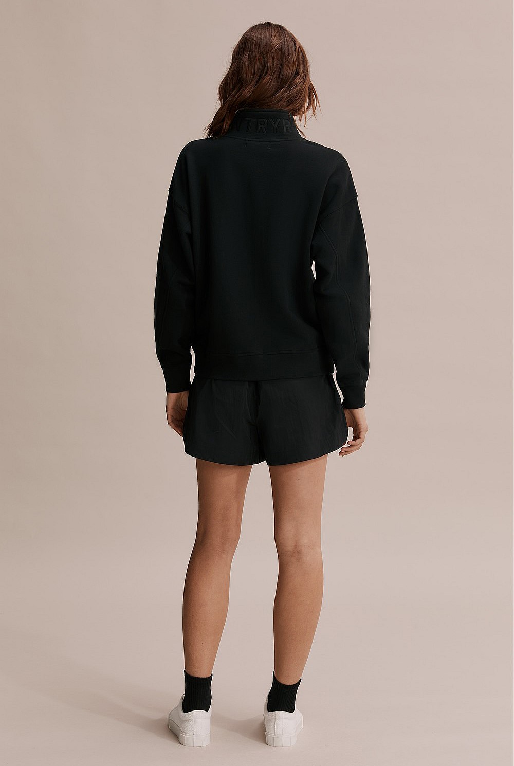 Cotton Zip Collar Sweat