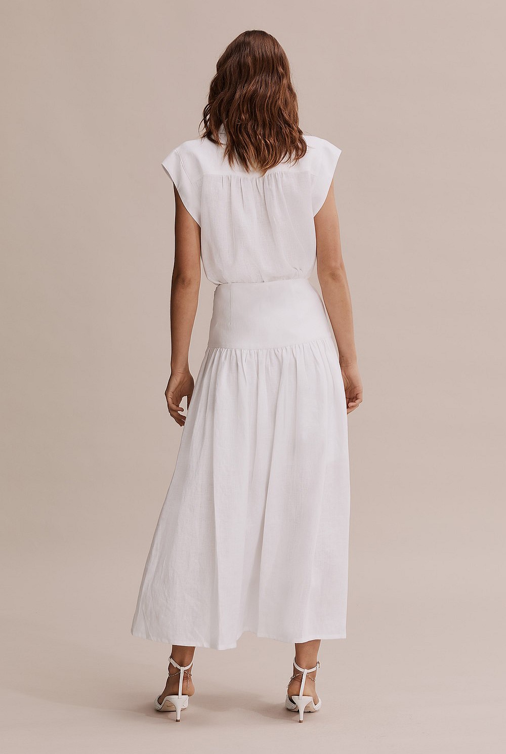 Organically Grown French Linen Basque Maxi Skirt