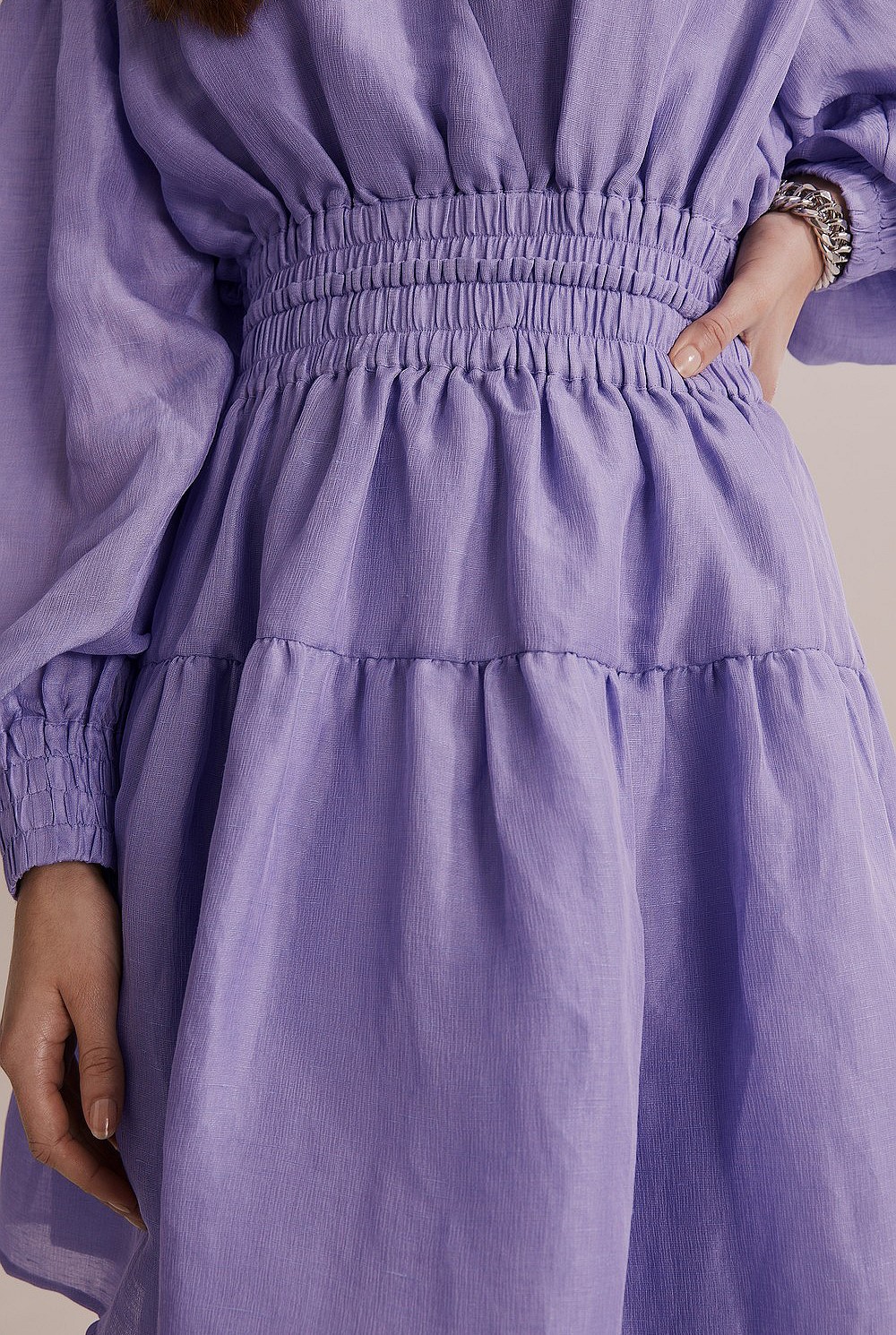 Gathered Detail Mini Dress