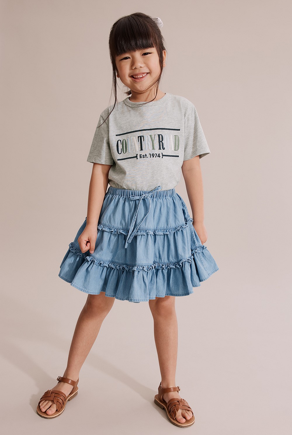 Chambray Tier Skirt