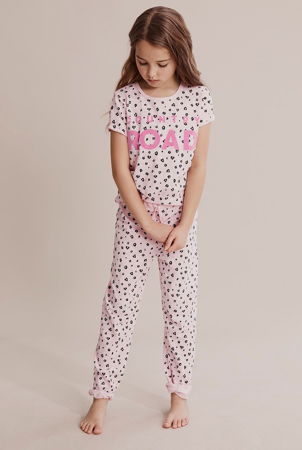 Organically Grown Cotton Logo Multi Leopard Pyjama Set