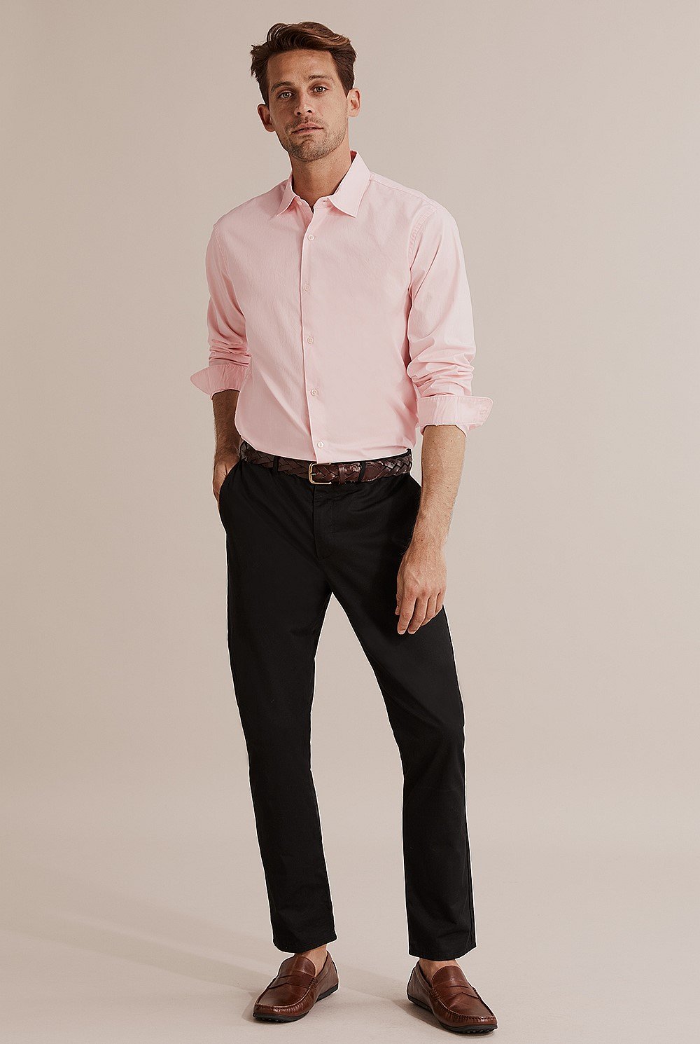 Regular Fit Stretch Poplin Shirt