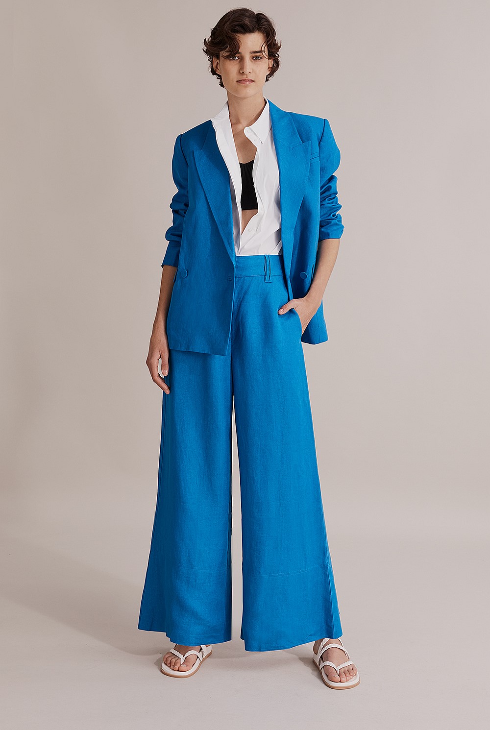 Linen Double Breasted Blazer