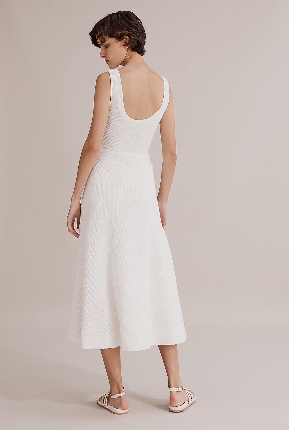 Textured Pull On Skirt