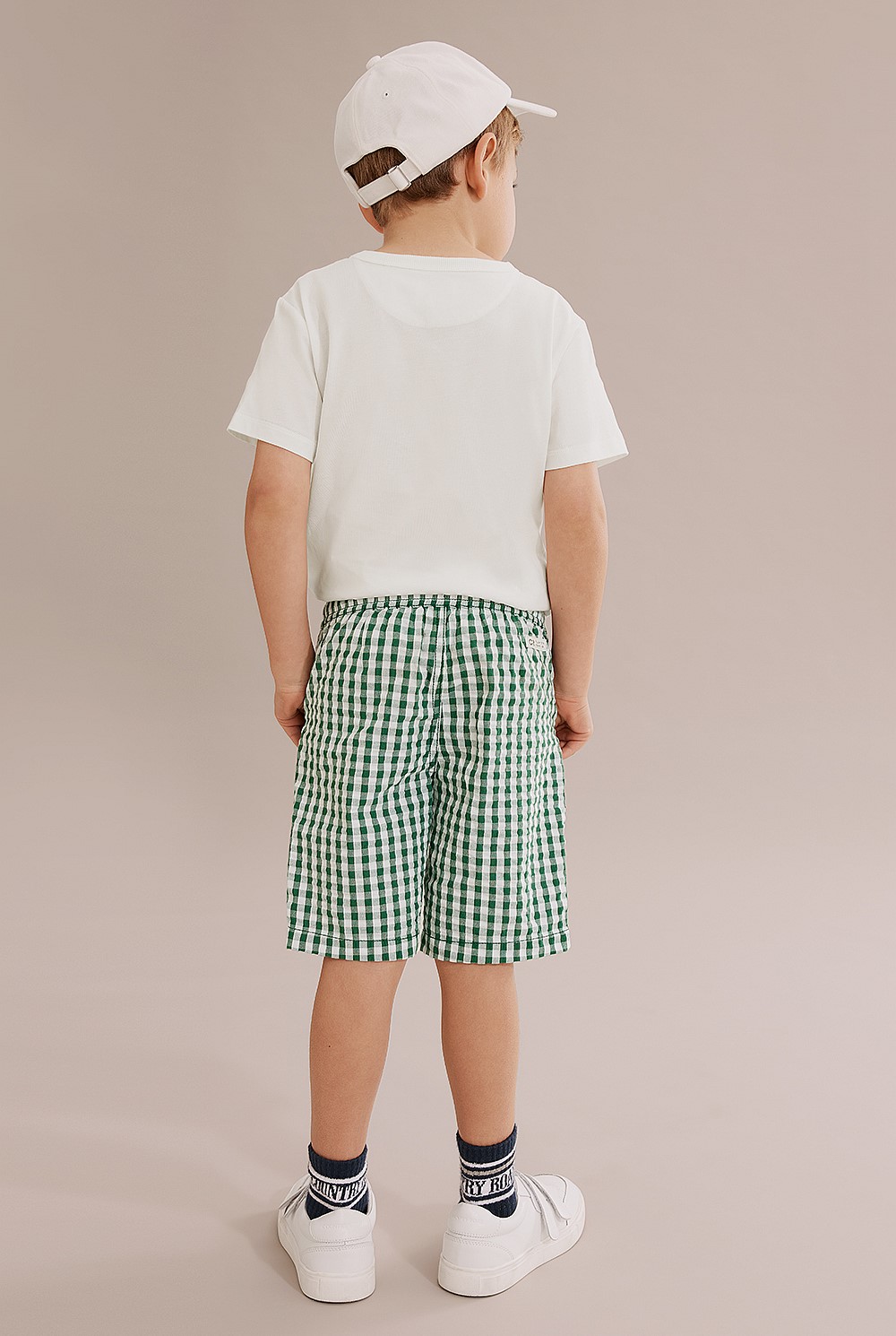 Cotton Blend Gingham Short