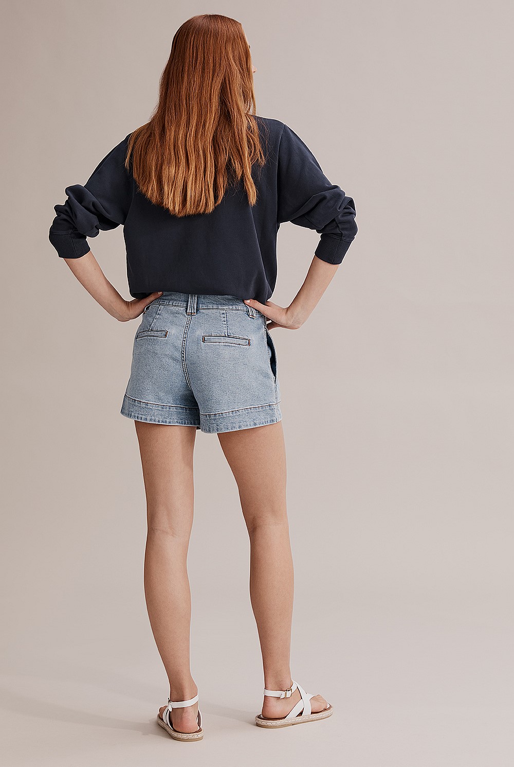 Australian Cotton Denim Pleated Short