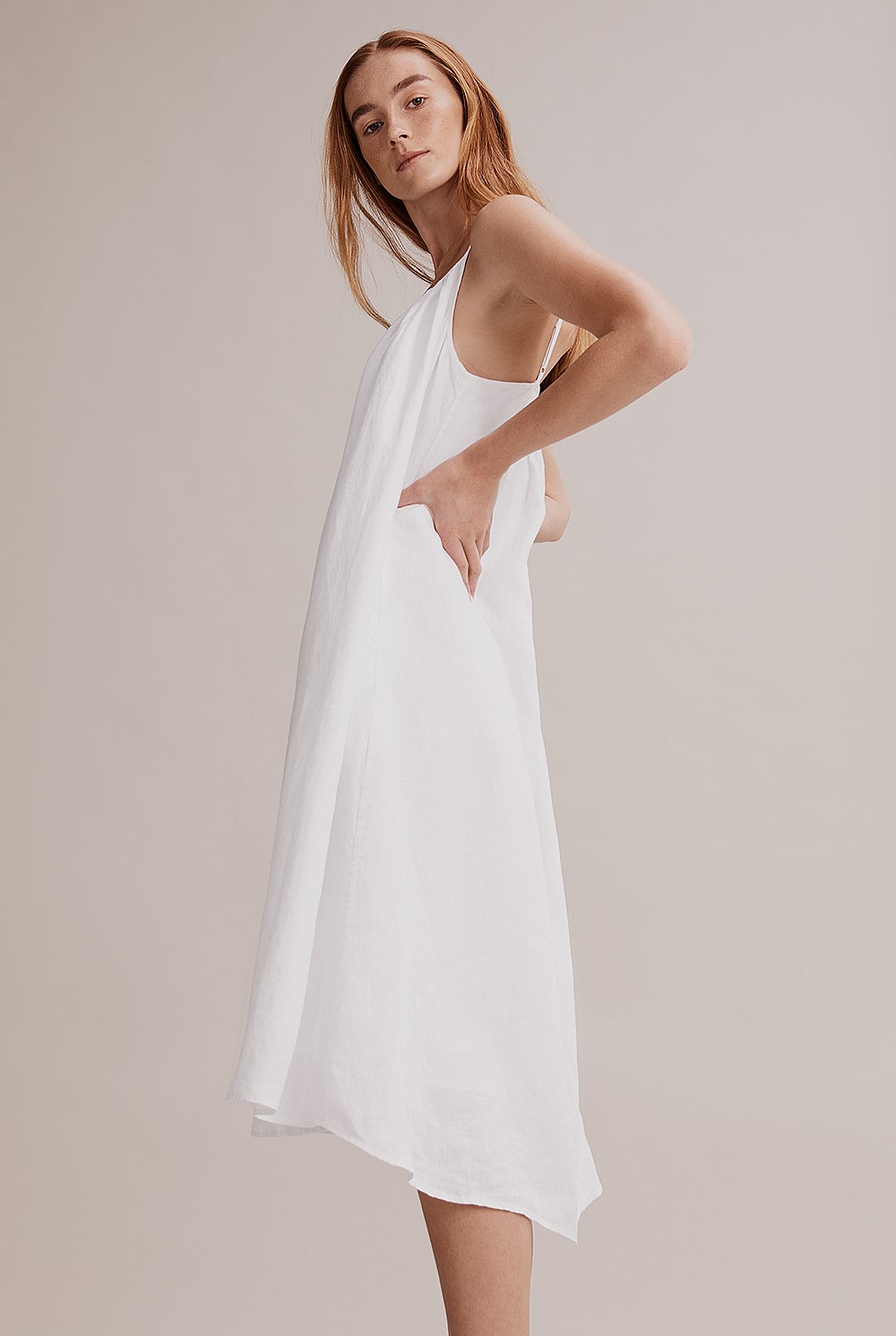 Organically Grown French Linen Midi Dress