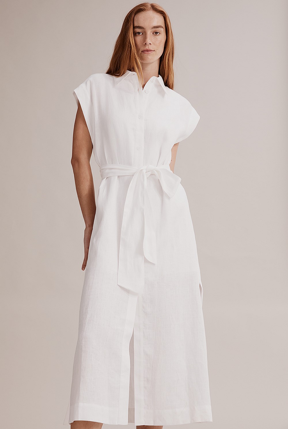 Linen Maxi Shirt Dress