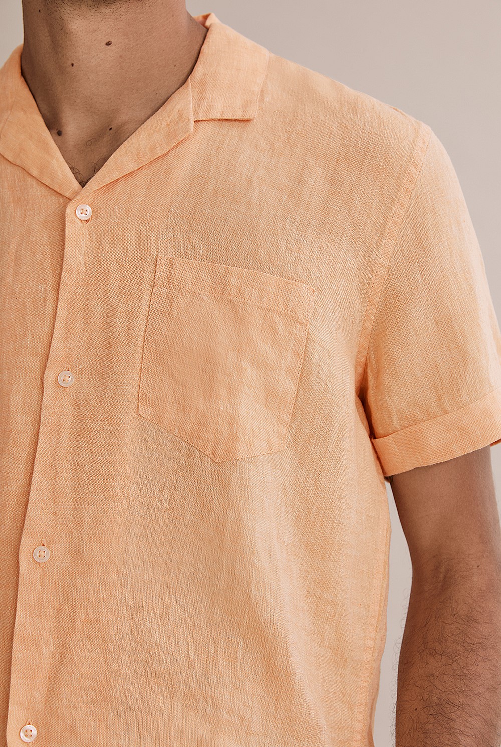 Regular Fit Organically Grown Revere Linen Shirt