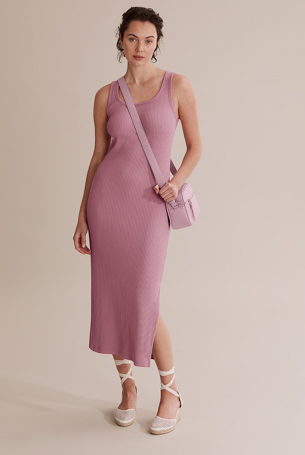 Square Neck Rib Dress