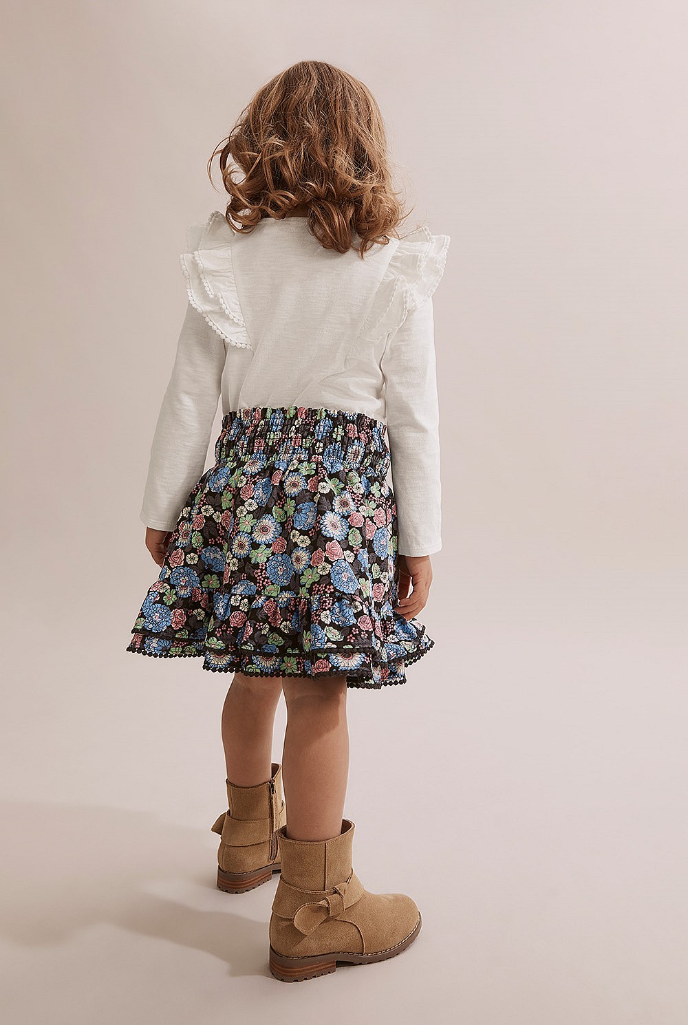 Cotton Slub Frill T-Shirt