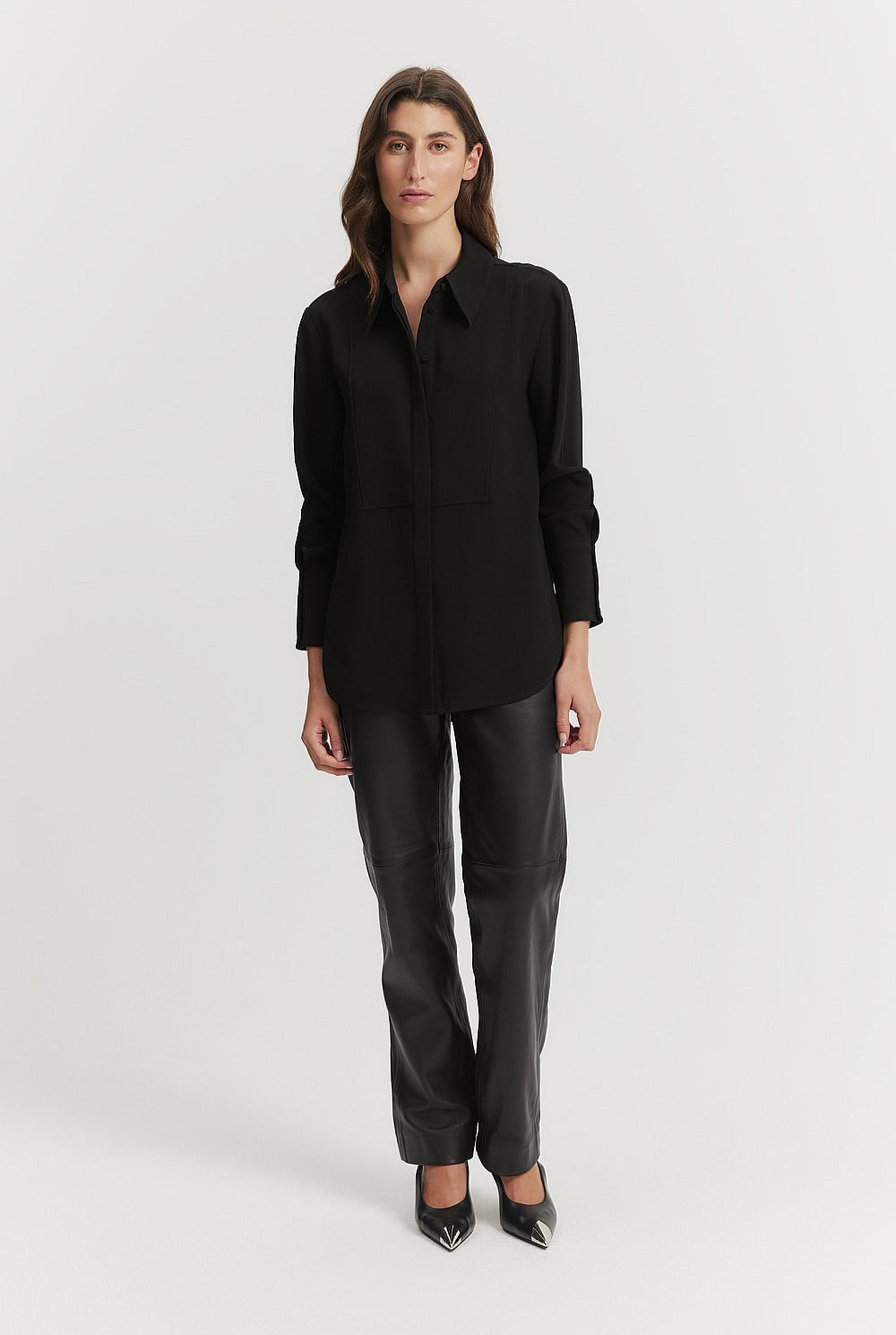 Longline Crepe Shirt