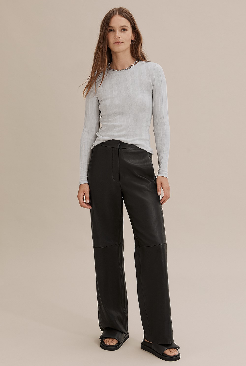 Self Stripe Long Sleeve Top