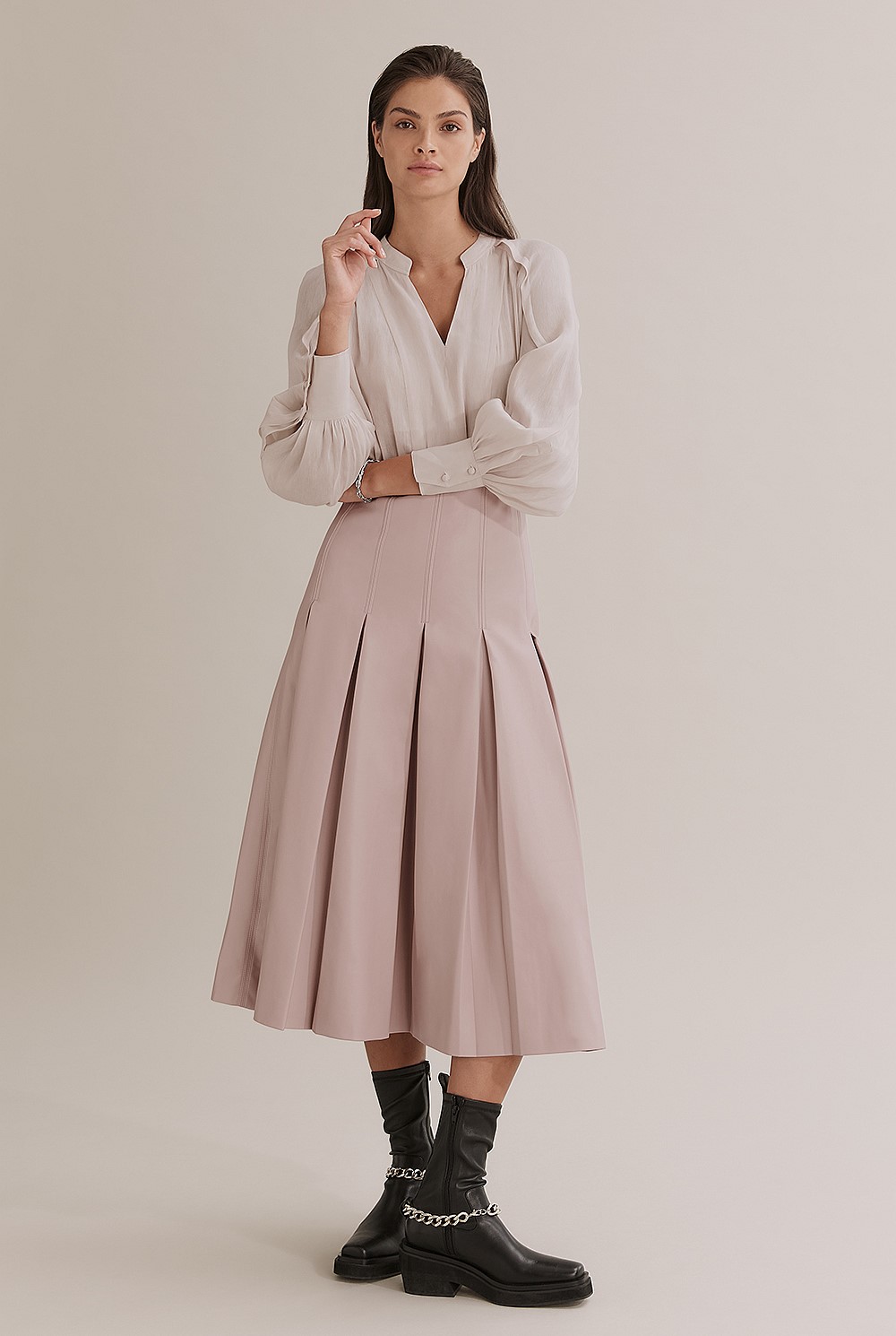 Inverted Pleat Skirt